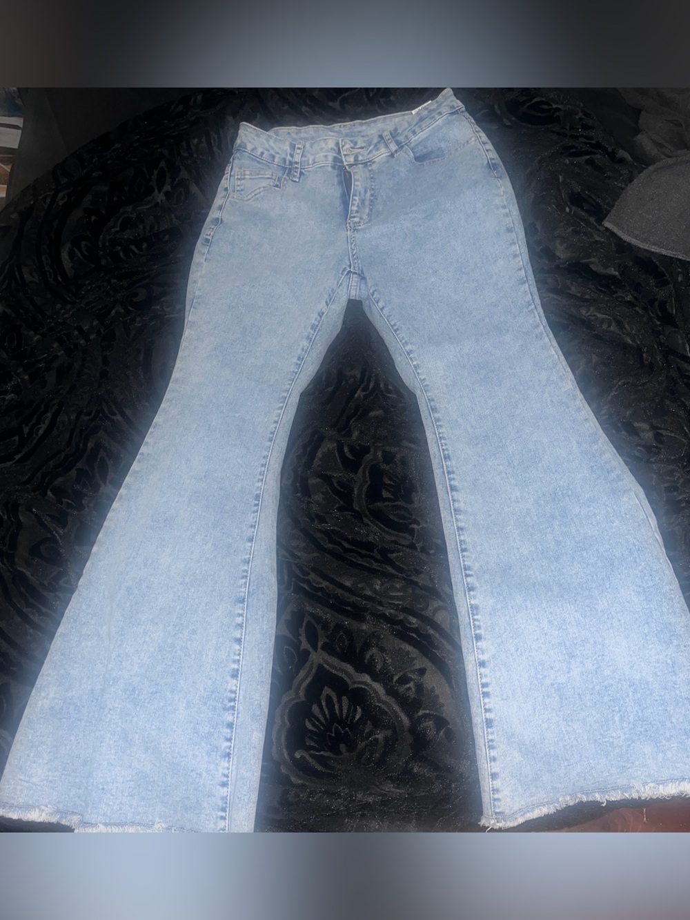 SHEIN Light Blue Flare Jeans - High Rise Wide Leg